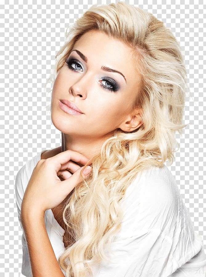 used white top, Blond Capelli Long hair Model Woman, Woman's Day transparent background PNG clipart