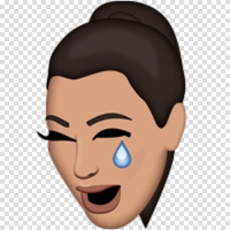 crying woman illustration, Kim Kardashian Emoji Calabasas Celebrity iPhone, Emoji transparent background PNG clipart