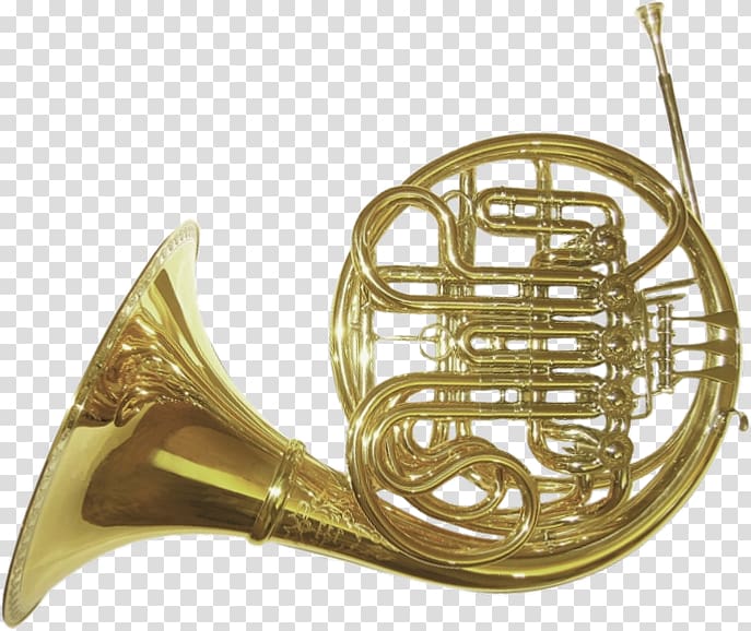 French Horns Trumpet Brass Instruments Musical Instruments Saxhorn, beautifully garland transparent background PNG clipart