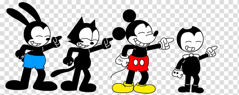 Oswald the Lucky Rabbit Mickey Mouse Felix the Cat Bendy and the Ink Machine Nightclub, lucky cat cartoon transparent background PNG clipart