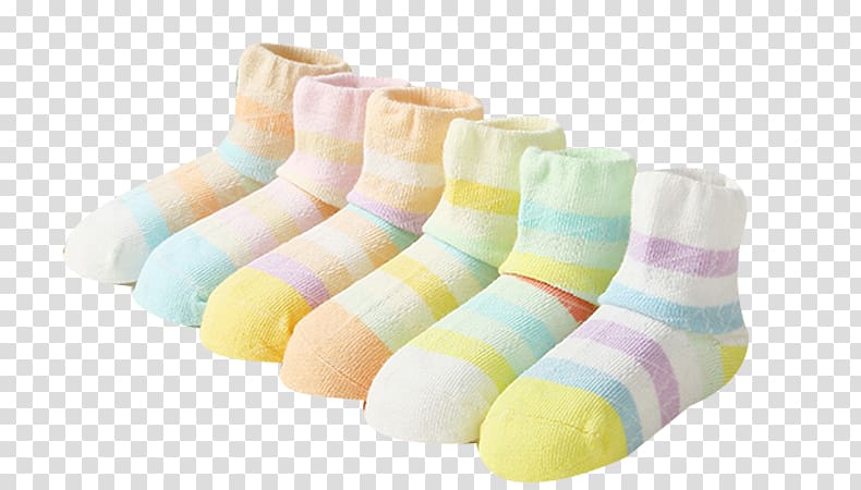 Sock Hosiery Shoe Clothing, Light colored striped socks transparent background PNG clipart