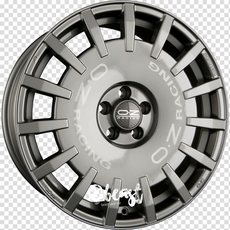 Hubcap Alloy wheel Rallying OZ Group Autofelge, Black Rally Poster Design transparent background PNG clipart