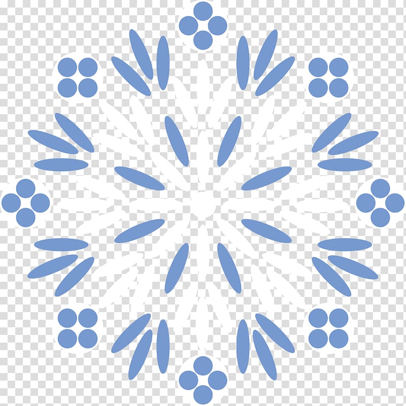 Black and white Psychedelic art , Blue Snowflake transparent background PNG clipart