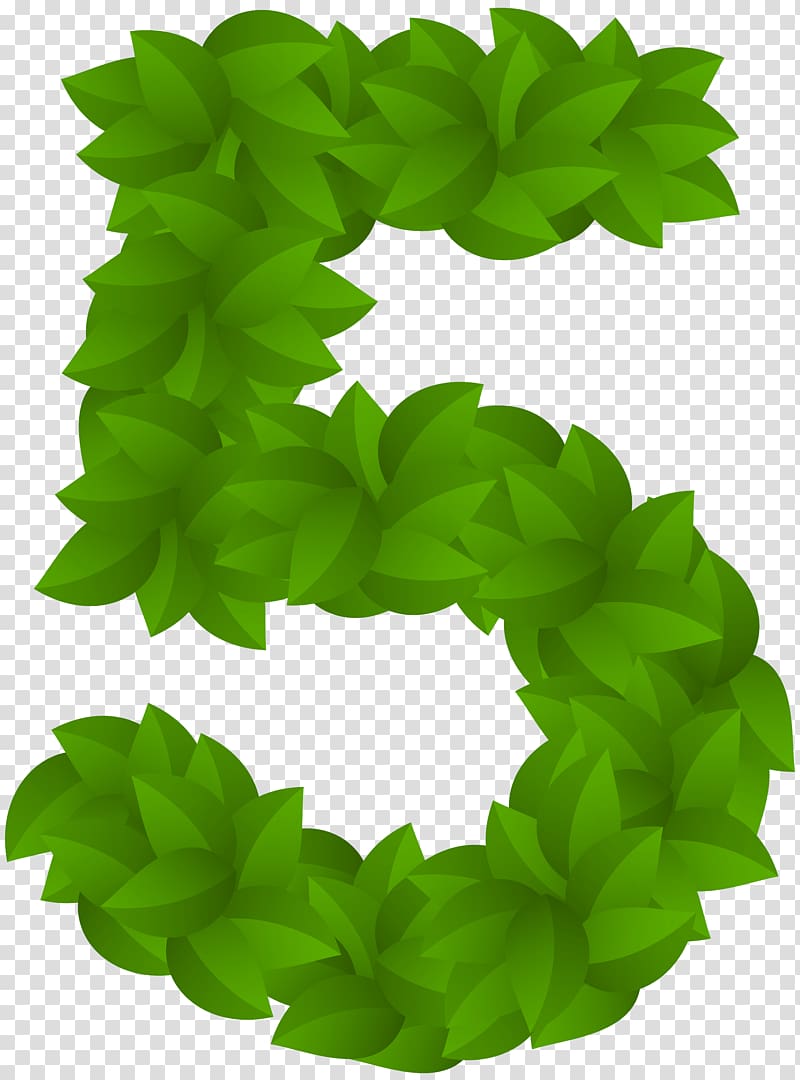 file formats Lossless compression, Leaf Number Five Green transparent background PNG clipart