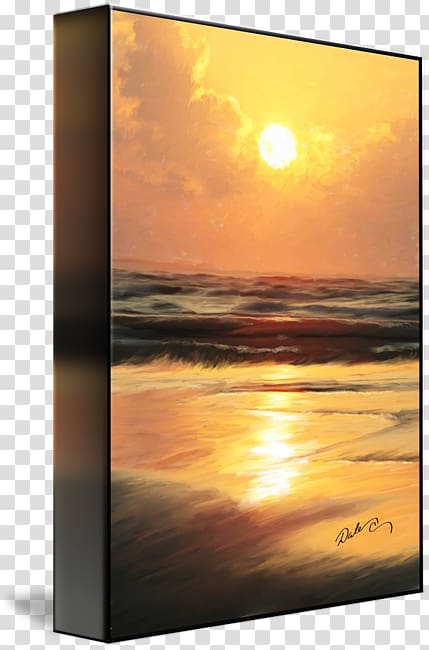 Frames Gallery wrap Canvas Art Printmaking, Sunset Beach transparent background PNG clipart