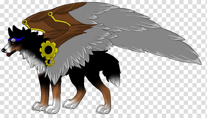 Canidae Steampunk Dog Feather, wolf totem transparent background PNG clipart