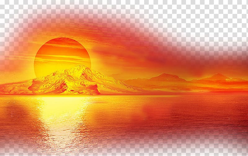 Sunrise, Sunrise at sea decoration transparent background PNG clipart