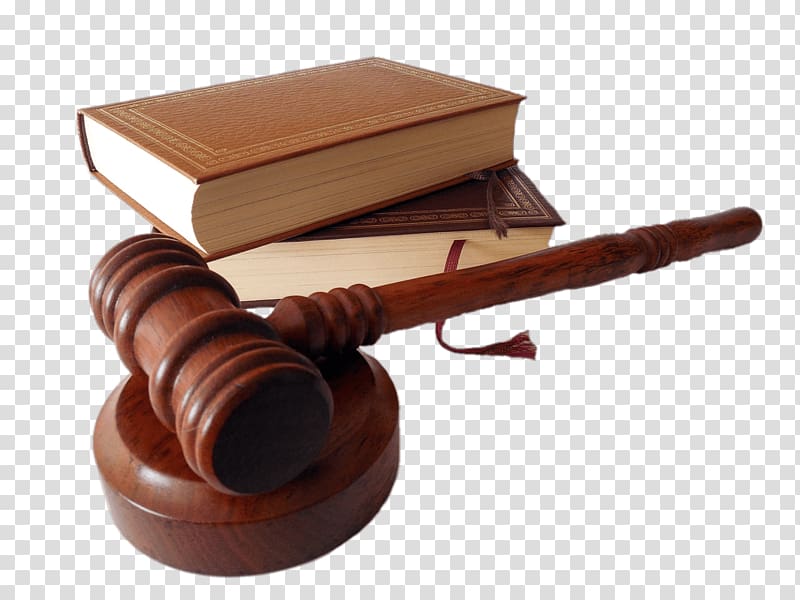 brown justice hammer besides two brown books, Judges Hammer and Law Books transparent background PNG clipart