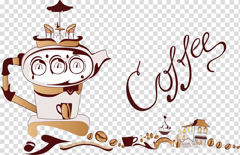 Coffee cup Cafe Espresso Coffeemaker, creative coffee cup transparent background PNG clipart
