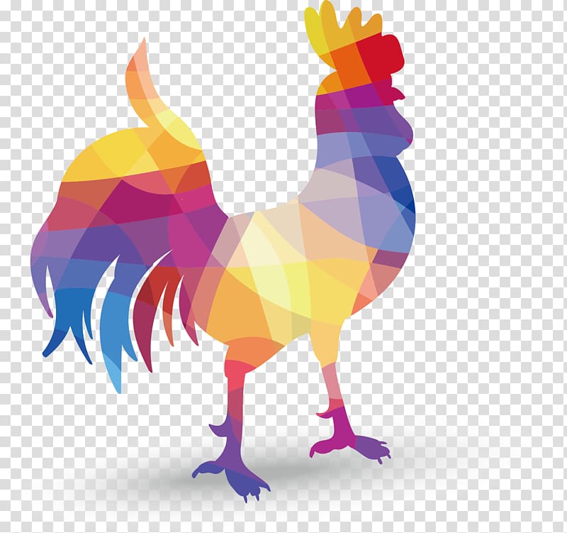 Rooster Geometry Geometric shape, Creative cock transparent background PNG clipart