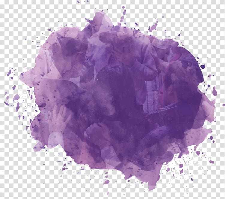 purple abstract painting, Watercolor painting, watercolour splash transparent background PNG clipart
