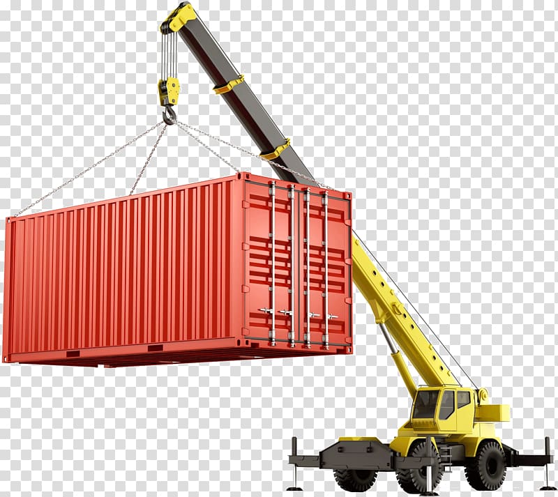Mobile crane Shipping container Intermodal container Mover, crane transparent background PNG clipart