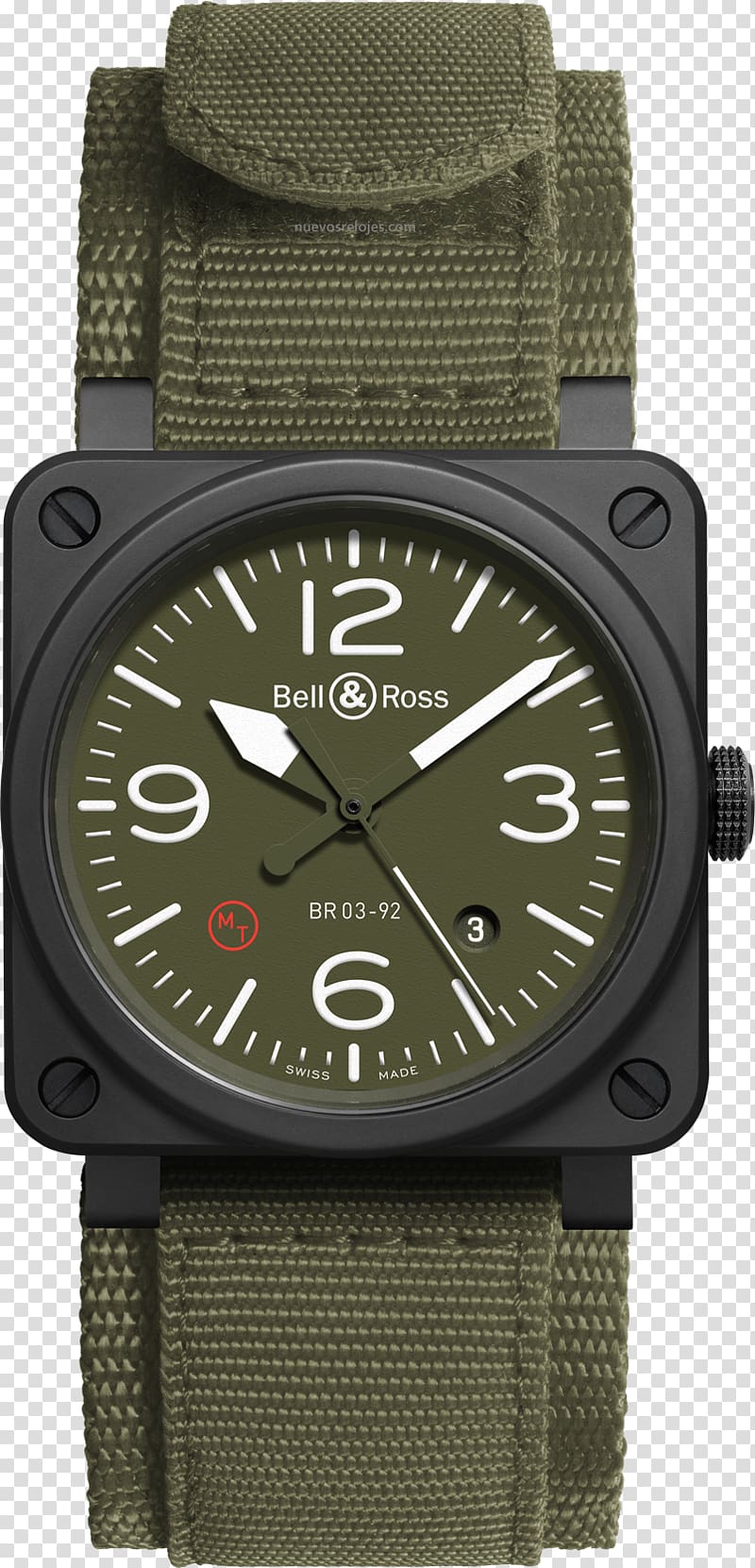 Bell & Ross, Inc. Automatic watch Swiss made, watch transparent background PNG clipart