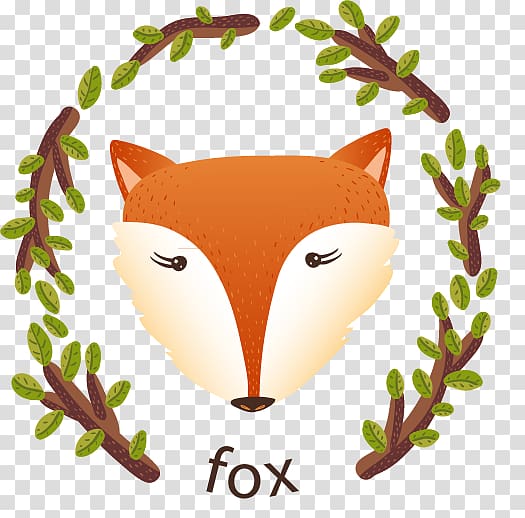 Paper Animal Illustration, Fox transparent background PNG clipart