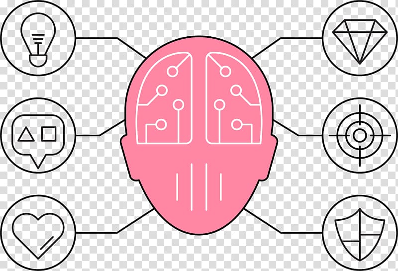 Brainstorming Creativity Business Idea, Cartoon pink brain transparent background PNG clipart