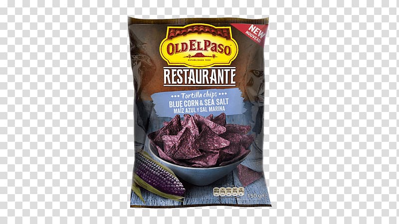 Tostada Old El Paso Blue Corn And Sea Salt Tortilla Chips 150G, Mexican corn transparent background PNG clipart
