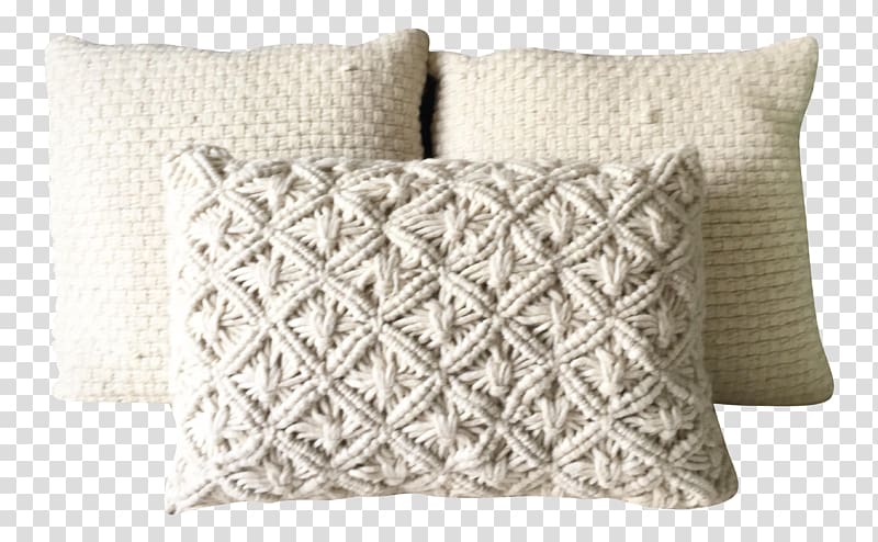 Throw Pillows Cushion Macramé Linen, pillow transparent background PNG clipart