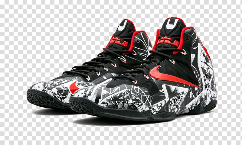 LeBron 11 Graffiti Nike Lebron 11 Mens Sports shoes, red graffiti transparent background PNG clipart