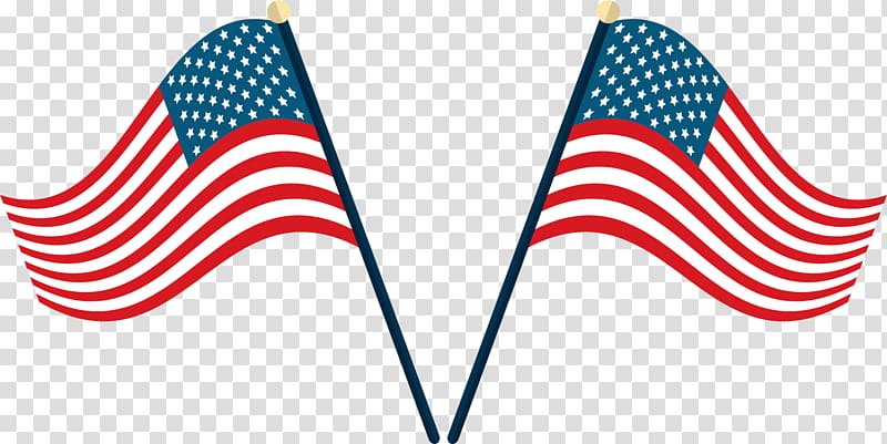 Flag of the United States , Red waving flag transparent background PNG clipart