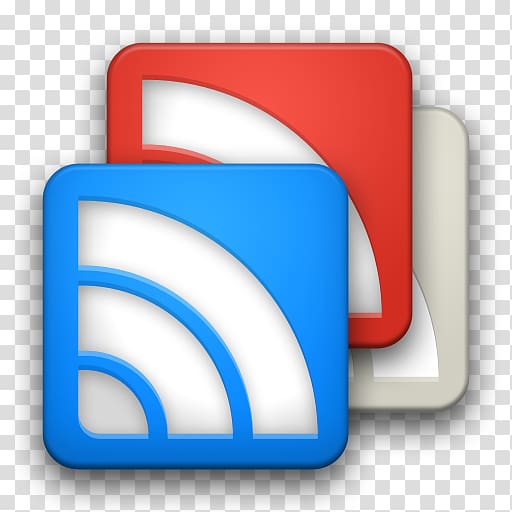 three blue, red, and gray wifi icons, blue text brand trademark, Google Reader transparent background PNG clipart