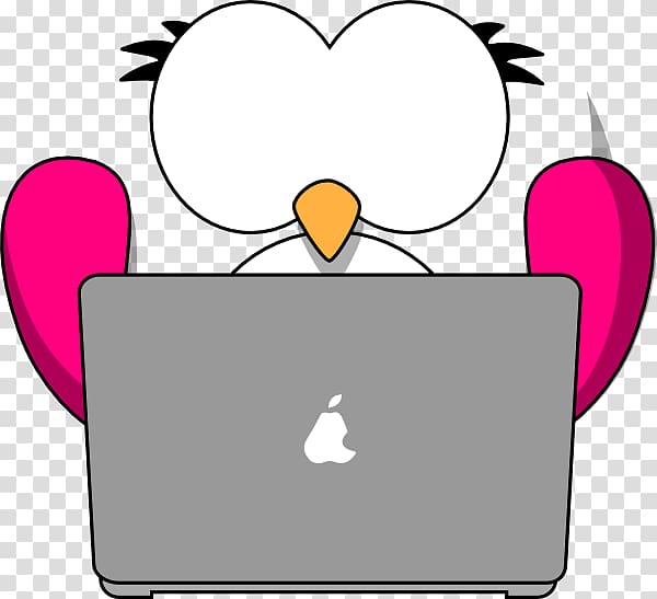 Laptop Owl Cartoon , pink bird transparent background PNG clipart