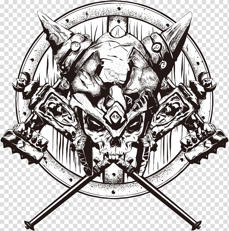 gray skull logo, T-shirt Skull Euclidean , Horror Skull transparent background PNG clipart