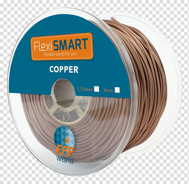 FFF world S.L. Wire Electrical filament 3D Printers 3D printing, copper transparent background PNG clipart