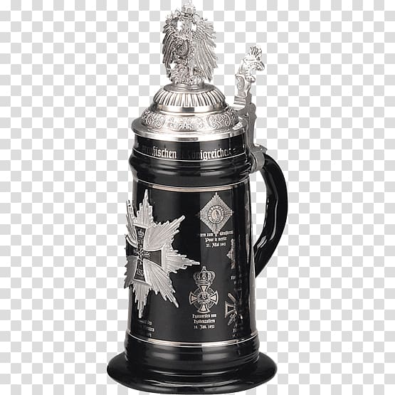 Beer stein Iron Cross Tankard Mug, honorable medal transparent background PNG clipart