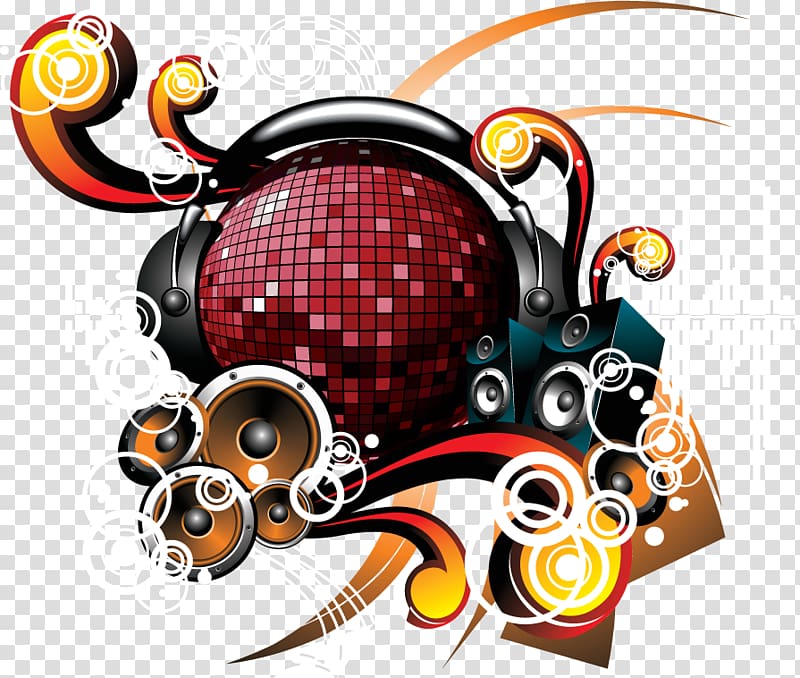 Rock music Disc jockey, Decorative elements of rock music transparent background PNG clipart