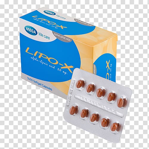 Lipoic acid Mega Lifesciences Antioxidant Radical Drug, blood glucose transparent background PNG clipart