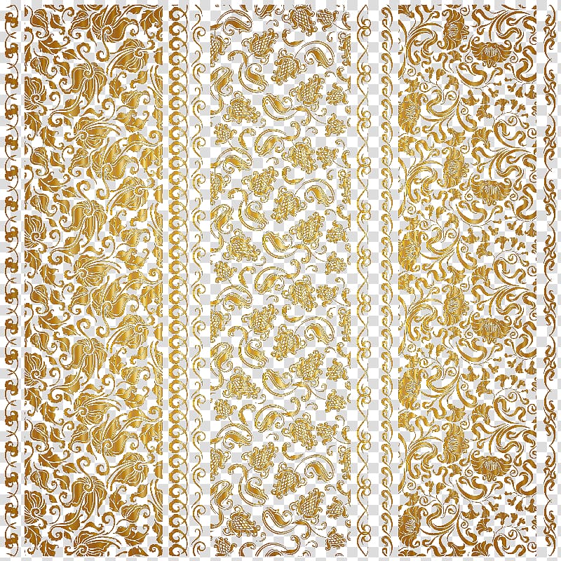 brown floral template, Drawing Pattern, Golden pattern design transparent background PNG clipart