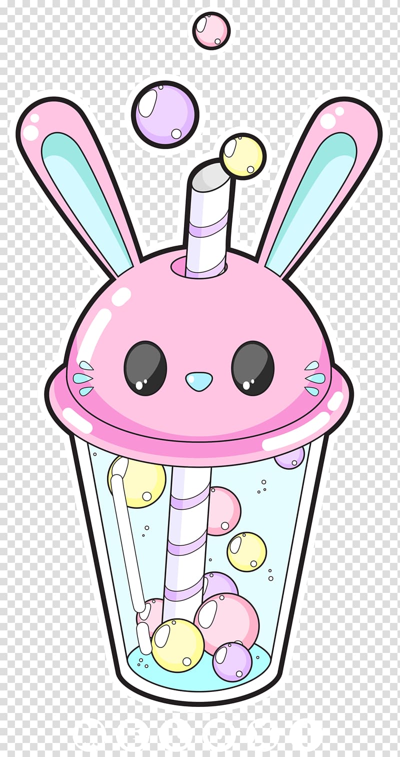 Anime Girl Holding Bubble Tea