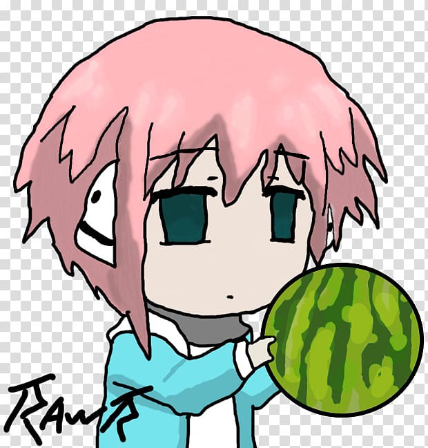 Chibi Drawing Heaven's Lost Property Square watermelon, Chibi transparent background PNG clipart
