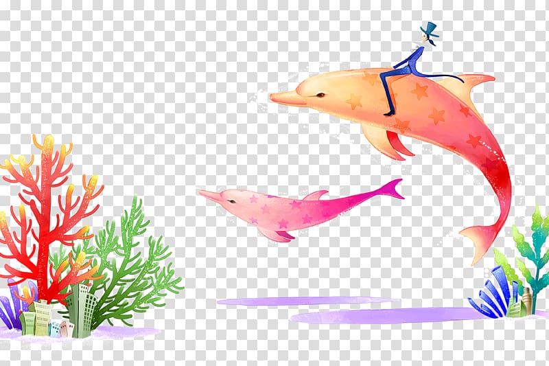 Underwater World, Singapore Coral Cartoon Illustration, whale transparent background PNG clipart