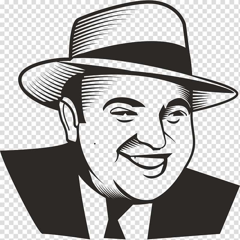 Al Capone Gangster Drawing, Silhouette transparent background PNG clipart