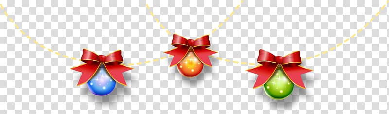 Gift Ribbon Christmas ornament, Cute cartoon bell transparent background PNG clipart