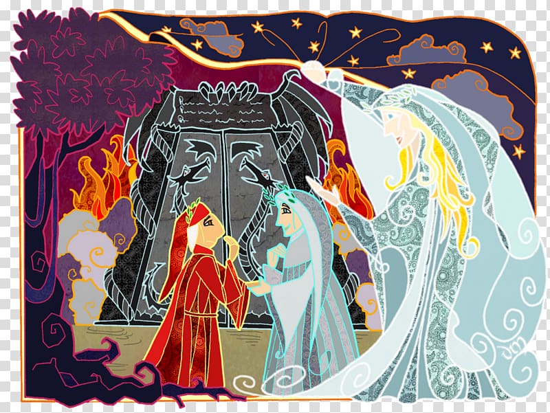 Divine Comedy The Gates of Hell Dante and Virgil Beatrice and Virgil Art, painting transparent background PNG clipart