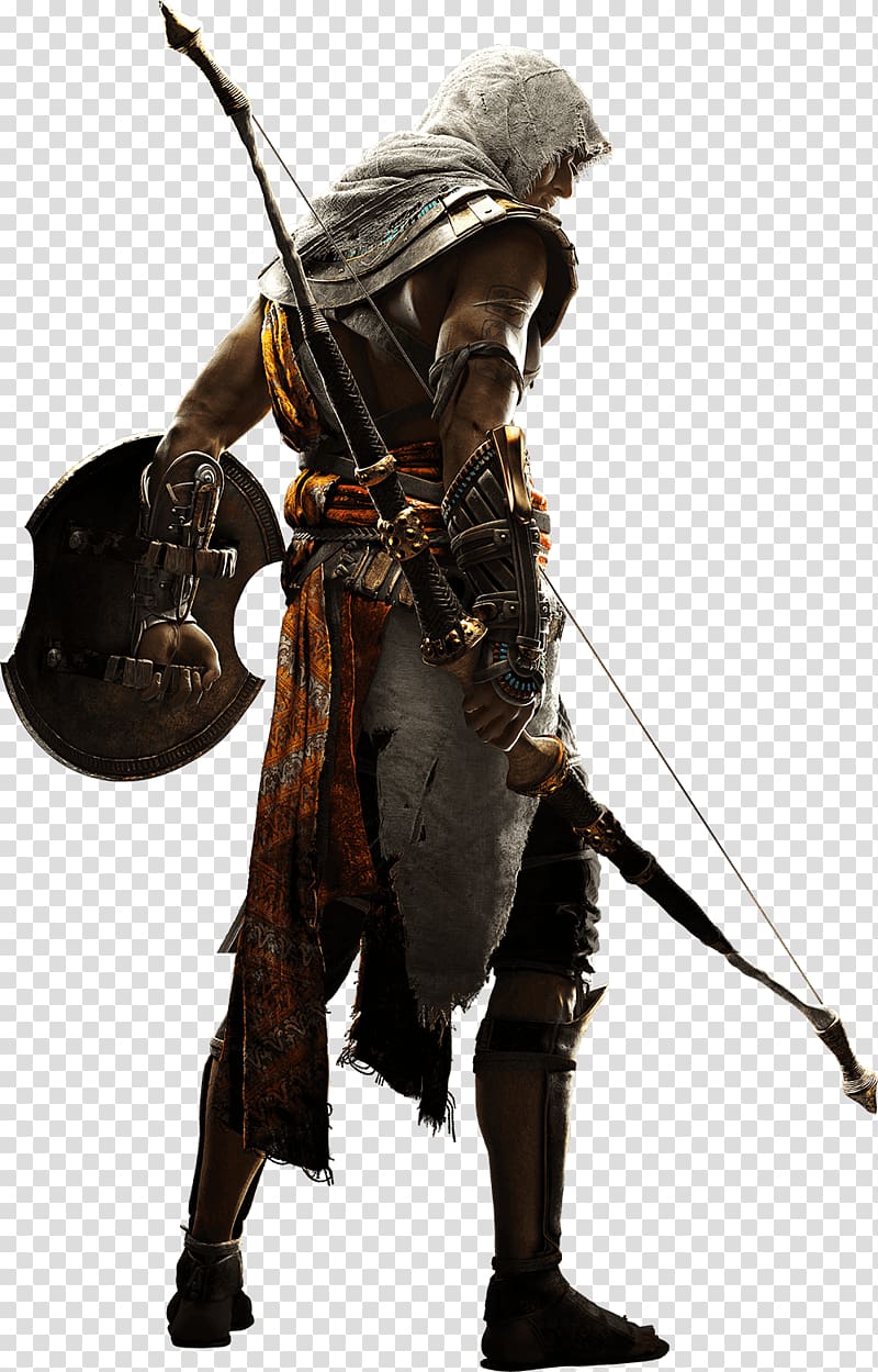 Assassin's Creed holding bow and shield , Assassin\'s Creed: Origins Assassin\'s Creed: Brotherhood PlayStation 4 Video game, Assassins Creed transparent background PNG clipart