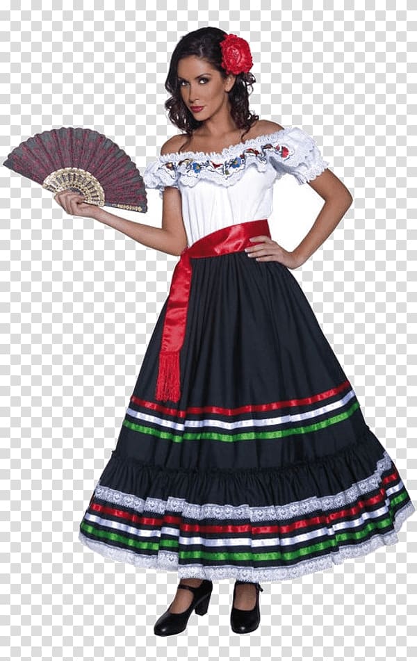 Mexican cuisine Clothing Costume Mexican Spanish Woman, woman transparent background PNG clipart