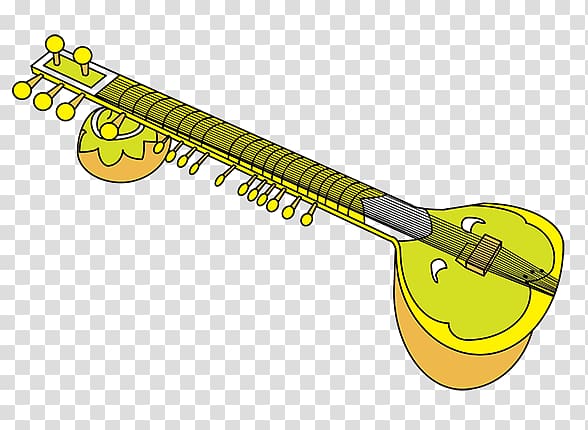 Sitar Musical Instruments Music of India Drawing, Sitar transparent background PNG clipart