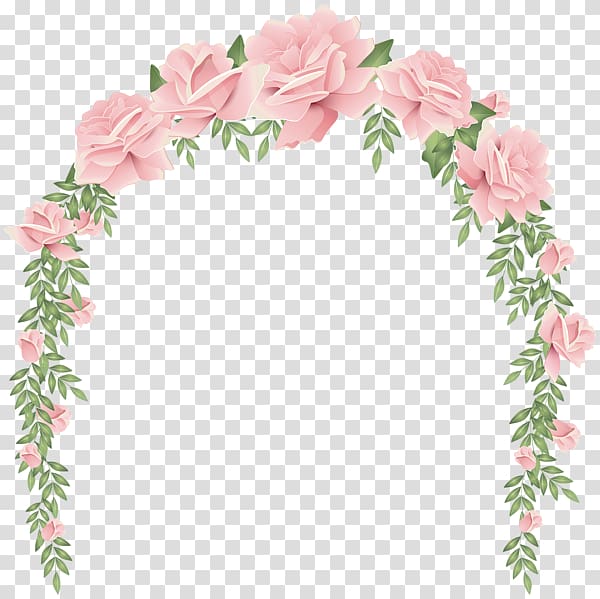 pink rose flower arch , Wedding invitation, design transparent background PNG clipart