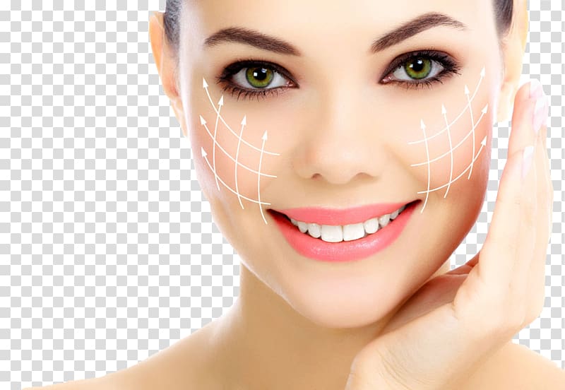 woman's face, Cosmetics Plastic surgery Wrinkle Therapy Botulinum toxin, Cosmetics advertising transparent background PNG clipart