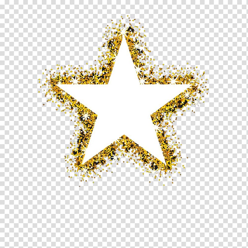 gold five-pointed star transparent background PNG clipart