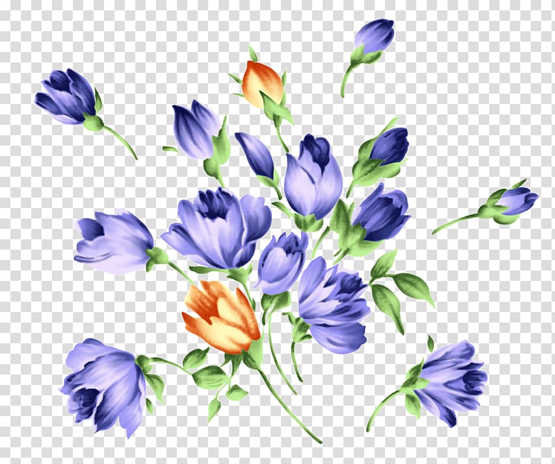 purple petaled flower illustration, Floral design Flower , Tulip flowers material transparent background PNG clipart