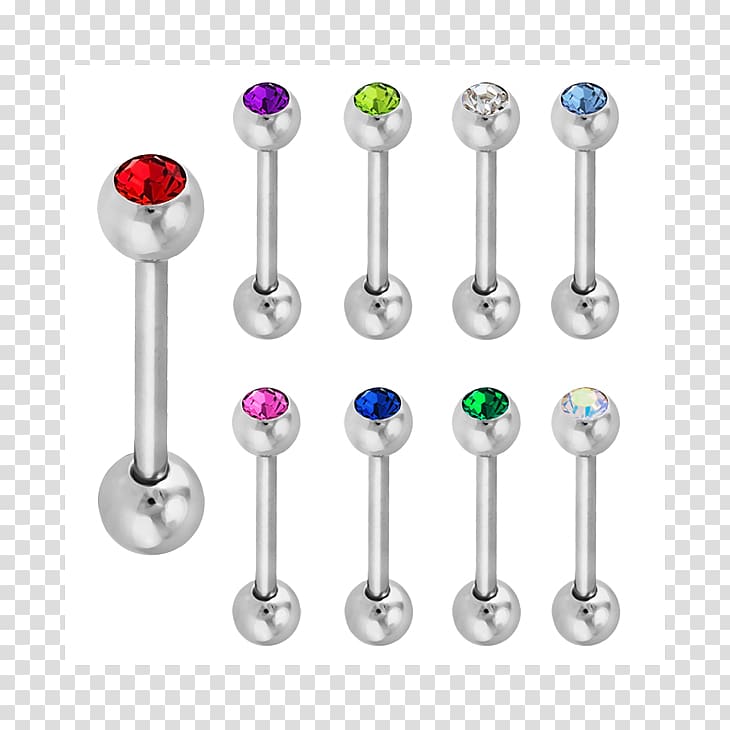 Earring Body Jewellery Tongue piercing Barbell Body piercing, barbell transparent background PNG clipart