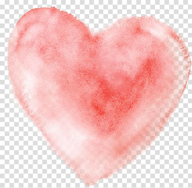Watercolor painting Heart, Watercolor heart, pink heart pillow transparent background PNG clipart