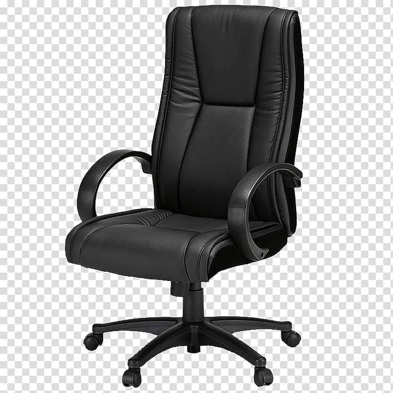 black rolling armchair, Office chair Furniture Swivel chair, chair transparent background PNG clipart