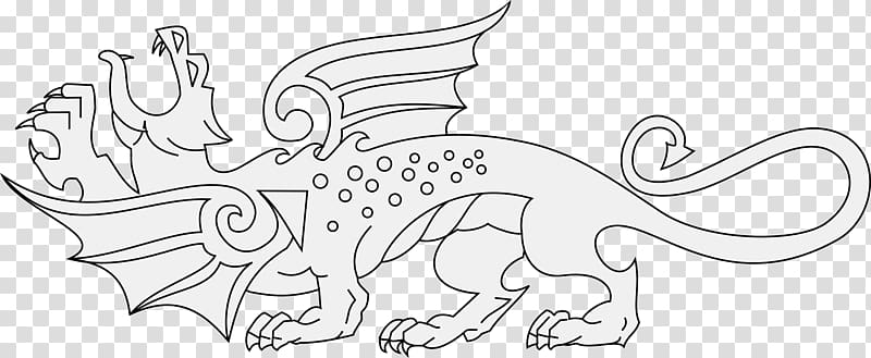 graphics Portable Network Graphics Black and white Drawing, welsh Dragon transparent background PNG clipart