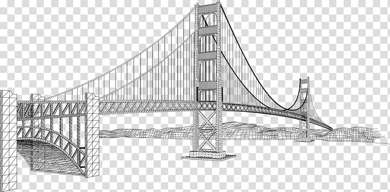 Golden Gate bridge, Golden Gate Bridge Ampera Bridge Euclidean , Bridge Sketch transparent background PNG clipart