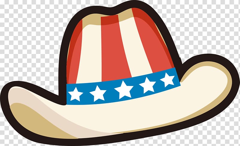United States Cowboy hat , Cartoon American flag cowboy hat transparent background PNG clipart